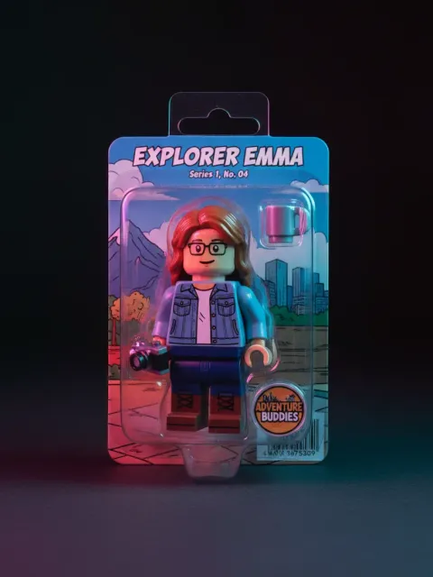 The same person as a Brick style AI figure, made with Toyify